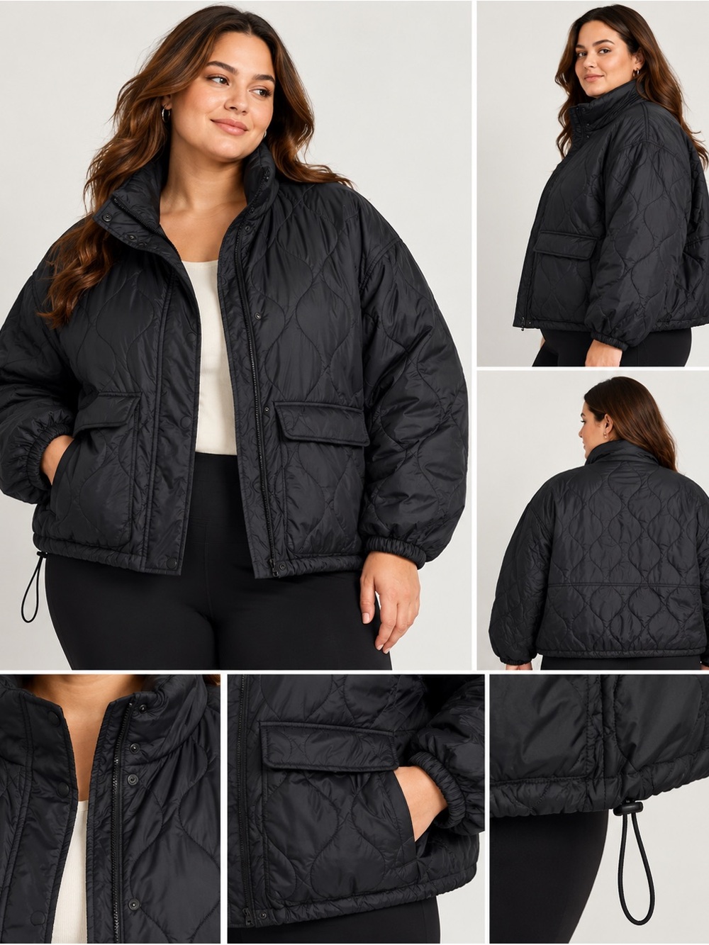 Old Navy Packable Oversized Water Resistant Quilted Jacket Coat Black Womens XXL